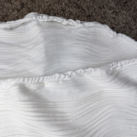 Boture White Line Texture Strapless Sleeveless Romper Size Medium - Picture 4 of 10